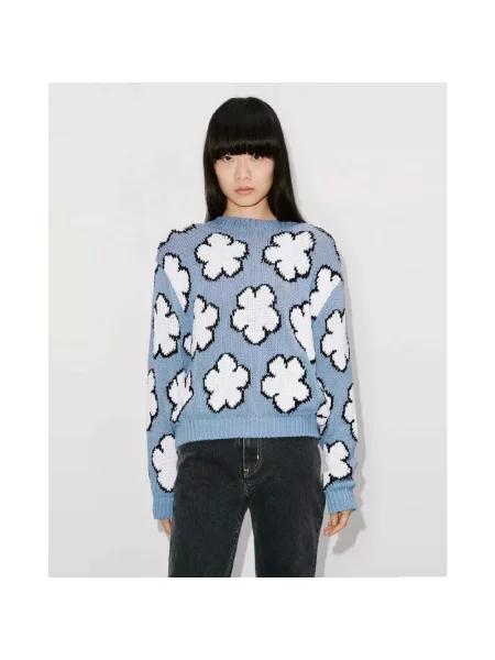 Sweter Kenzo w kwiatki niebieski