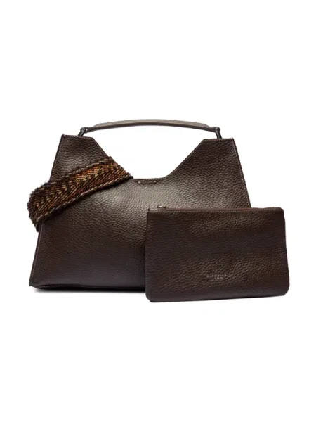 GIANNI CHIARINI De piele geantă shopper + borsetă AURORA maro