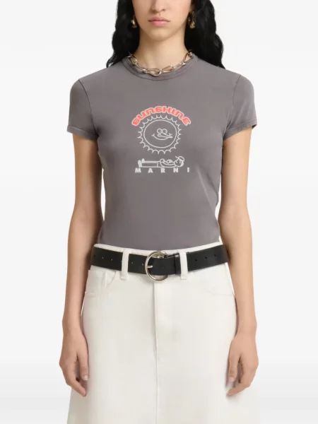 Tricou Marni cu imagine gri