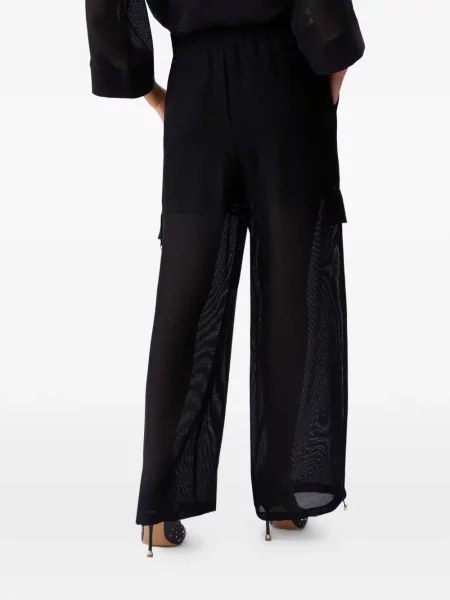 Pantaloni cargo Liu Jo transparente negru