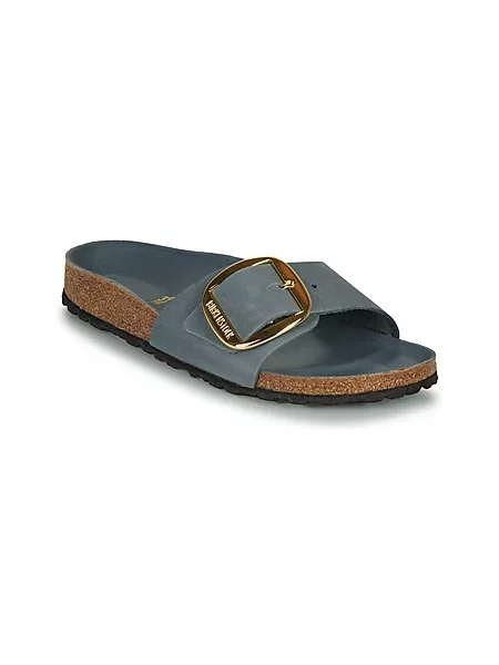 Usnjeni natikači Birkenstock Madrid Big Buckle modra
