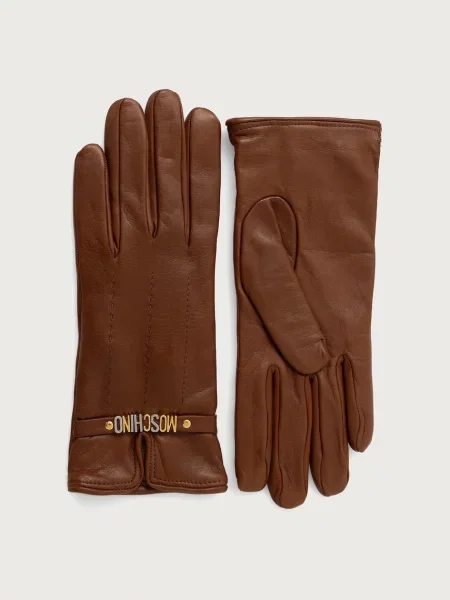 Moschino mănuși pentru femei din piele maro