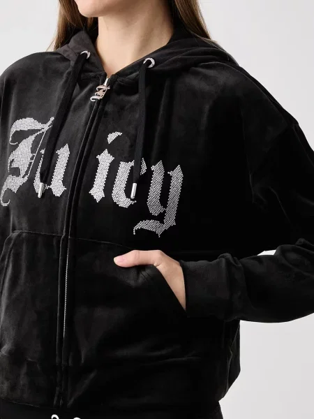 Велюровый свитер Juicy Couture с капюшоном