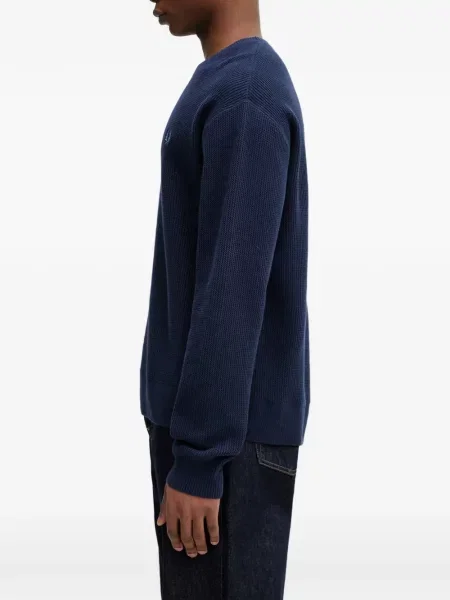 Pulover Fred Perry cu broderie albastru