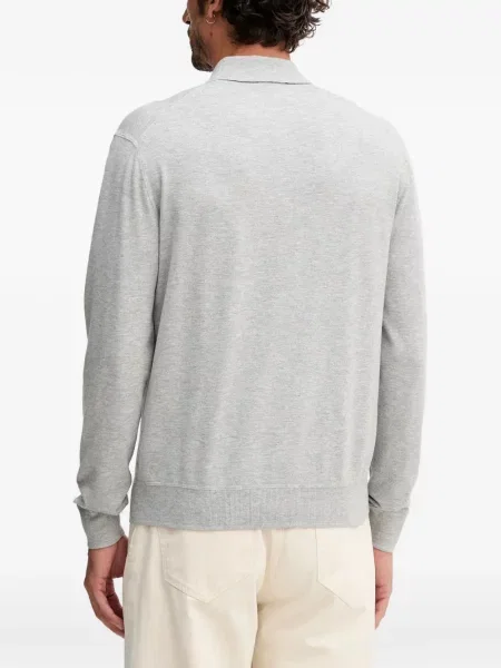 Lung tricou polo Benetton gri