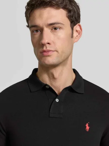 Lniana koszulka polo Polo Ralph Lauren czarna