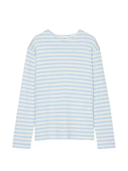 Lung tricou Closed cu dungi alb