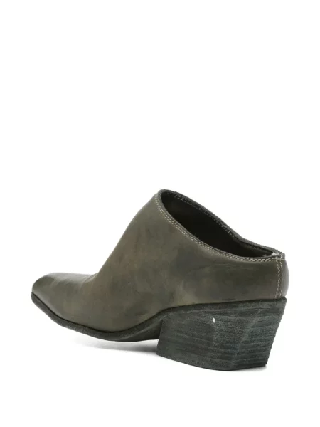 Papuci tip mules Guidi din piele verde