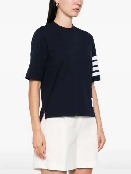 Tricou Thom Browne cu dungi albastru