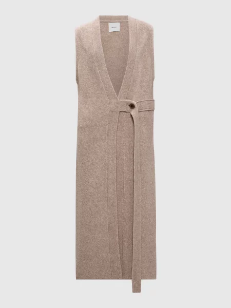 Подовжений жилет Helga з кашеміром Lisa Yang бежевий