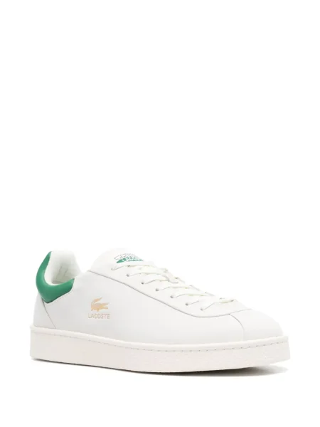Sneakerși Lacoste cu șireturi din piele alb