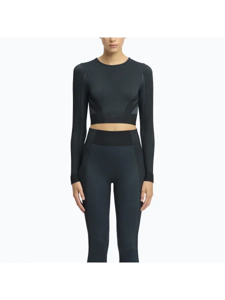 Dámske tréningové tričko s dlhým rukávom Reebok RBK Lab Seamless Crop black čierna