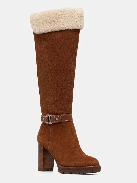 Lauren Ralph Lauren cizme din piele întoarsă Tasha Tl Hl maro