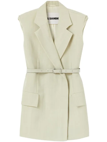 Cu centură vestă Jil Sander verde
