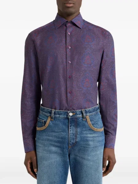 Cămașă Etro din jacard violet