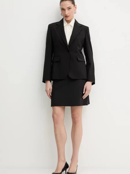 Спідниця з додаванням вовни Weekend Max Mara ARCADIA mini пряма чорний