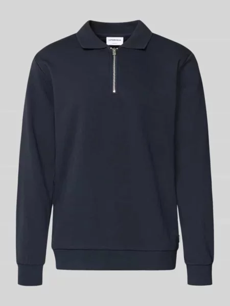 Bluza z kołnierzykiem polo i zamkiem błyskawicznym Lindbergh granatowa
