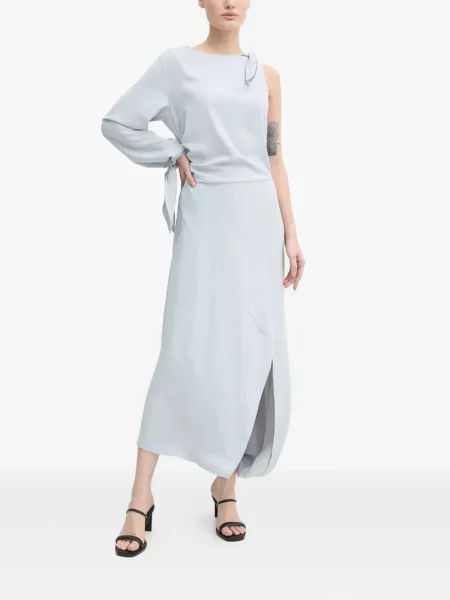 Rochie Samsøe Samsøe cu un umăr gol de costum albastru