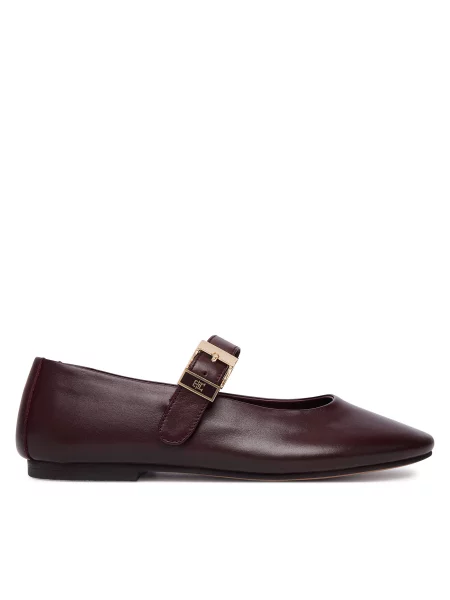 Tommy Hilfiger Μπαλαρίνες Buckle Leather Ballerina καφέ