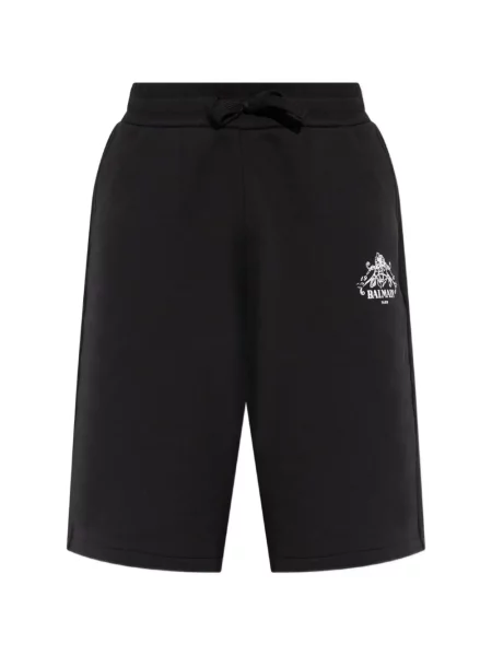 Pantaloni scurți Balmain cu imagine cu cordon negru