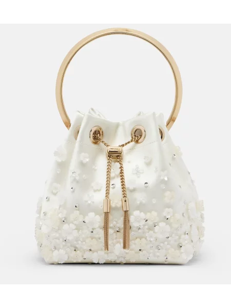 Geantă Jimmy Choo din satin alb