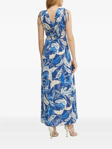 Rochie maxi Morgan fără mâneci cu imagine albastru