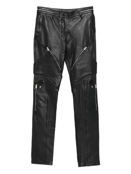 Spodnie Moncler skórzane czarne