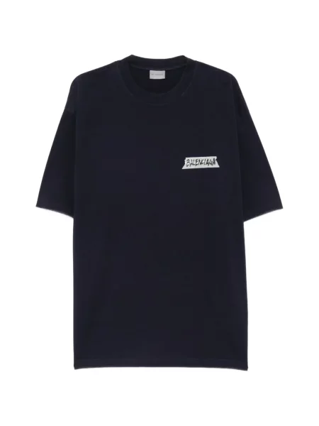 Tricou Balenciaga cu imagine albastru