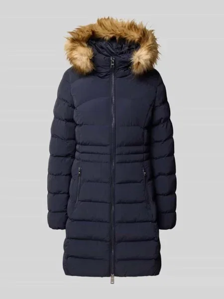 Płaszcz pikowany z zamkiem błyskawicznym dwustronnym Superdry granatowy