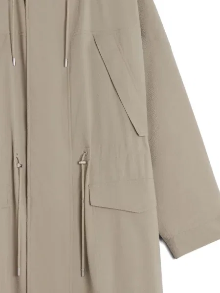 Geacă parka Maison Kitsune cu glugă cu cordon gri