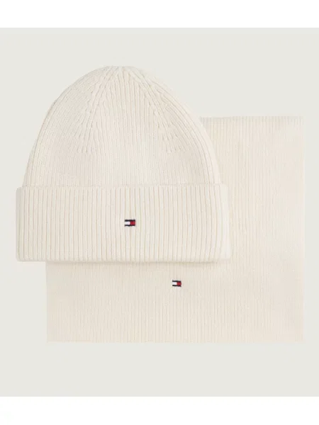 Tommy Hilfiger Sál + sapka gyapjú hozzáadásával bézs