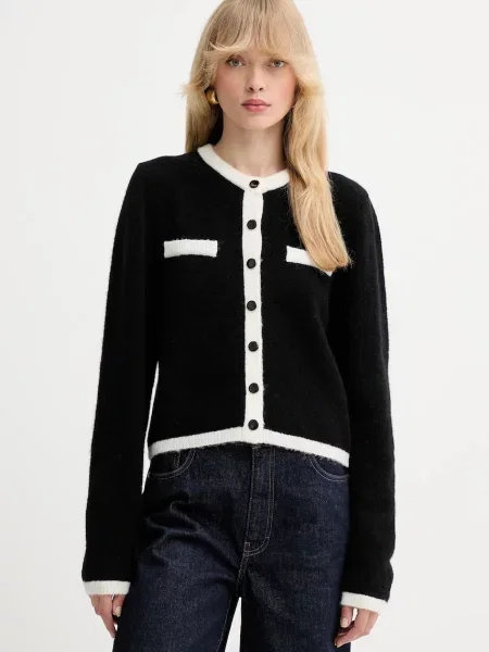 Gestuz cardigan din lână light negru