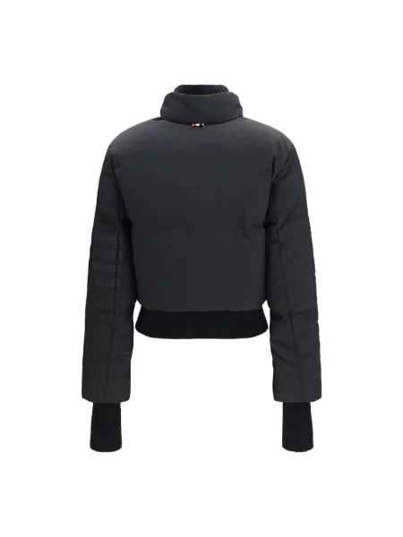 Krótka kurtka puchowa Thom Browne czarna