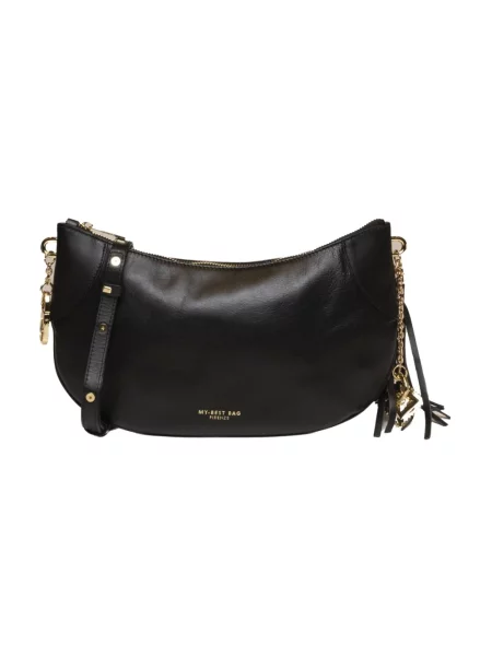 Torebka hobo My Best Bags skórzana czarna