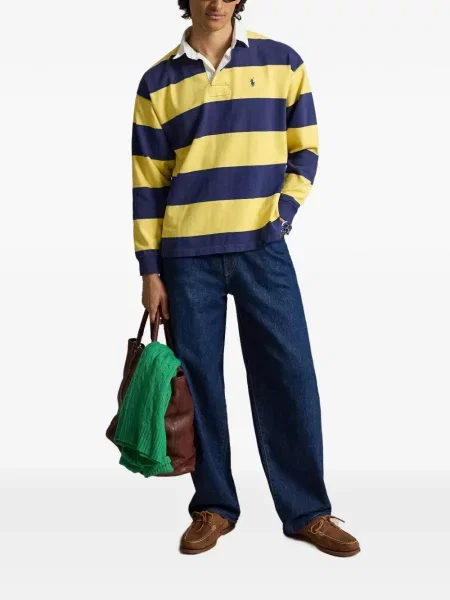 Șosete Polo Ralph Lauren cu model herringbone cu broderie plasă albastru