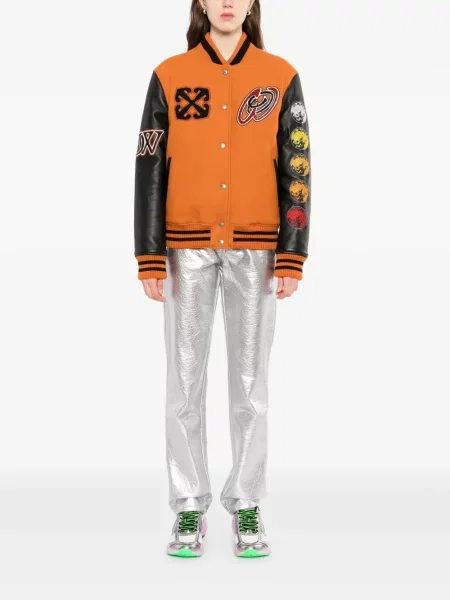 Geacă Off-white cu broderie alb