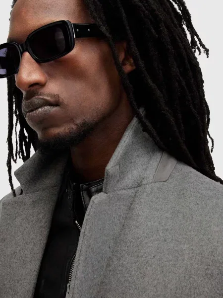 Шерстяное пальто Allsaints серое