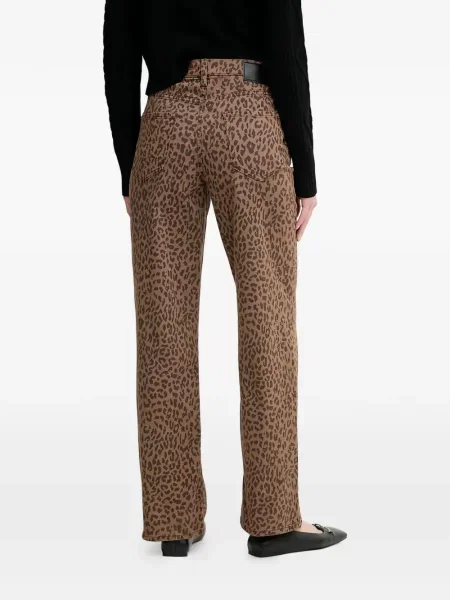 Дънки Dkny с принт с леопардов принт кафяво