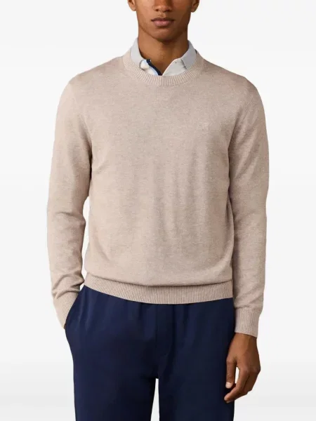 Pulover Hackett London cu broderie cu decolteu rotund