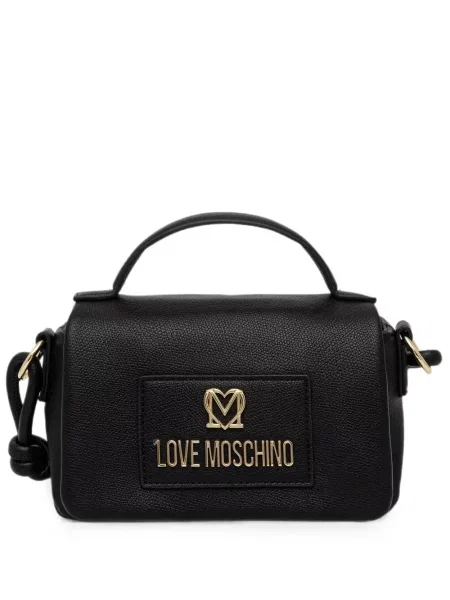 Geantă shopper Love Moschino cu autograf negru