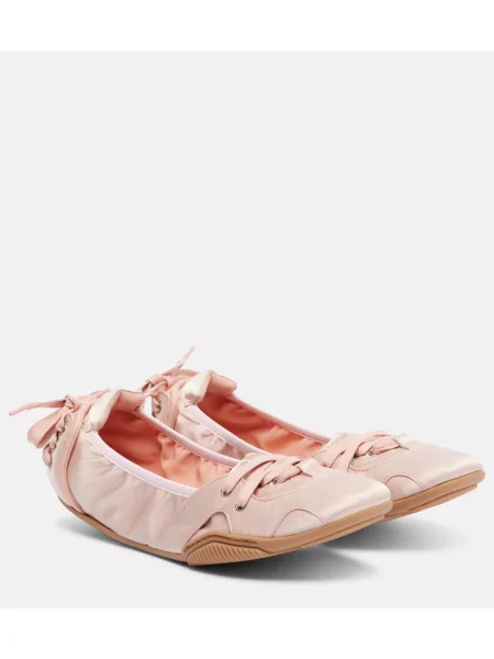 Sneakerși Acne Studios din satin roz