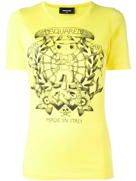 Lung tricou Dsquared2 galben