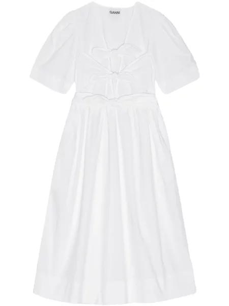 Rochie Ganni cu funde de costum alb