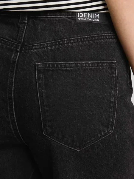 Szorty bermudy o kroju regular fit z czystej bawełny Tom Tailor Denim czarne