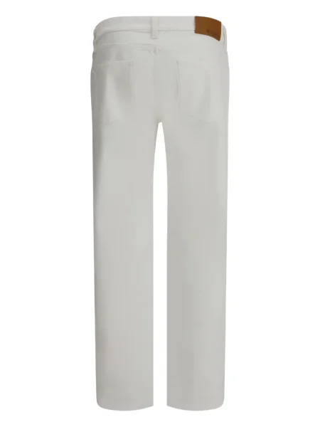 Blugi Loro Piana din piele cu 5 buzunare alb