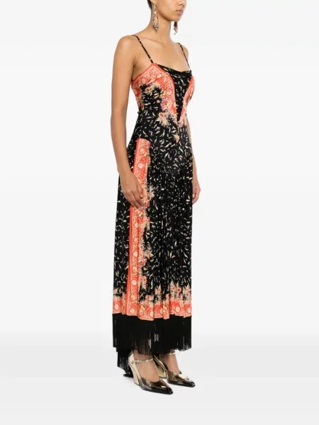 Rochie Rabanne cu model floral cu imagine negru