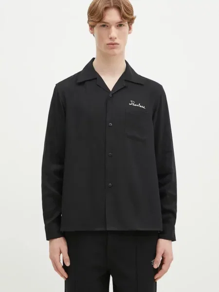 Košulja Visvim Keesey Sp Shirt L/S za muškarce regular crna