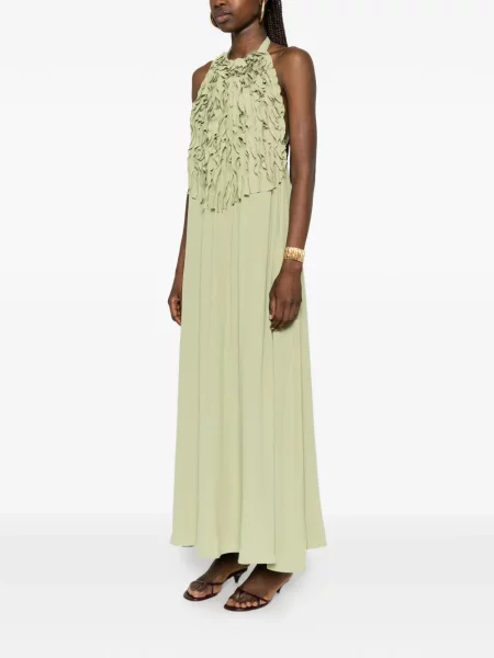 Maksi haljina Su na rese s halter ovratnikom zelena