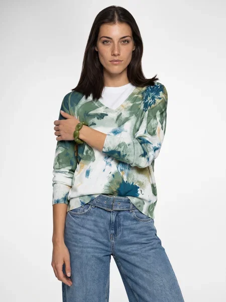 Pulover Desigual alb