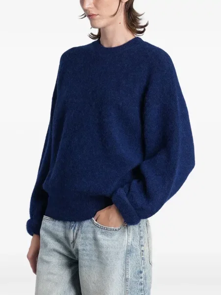 Pulover Isabel Marant cu decolteu rotund albastru